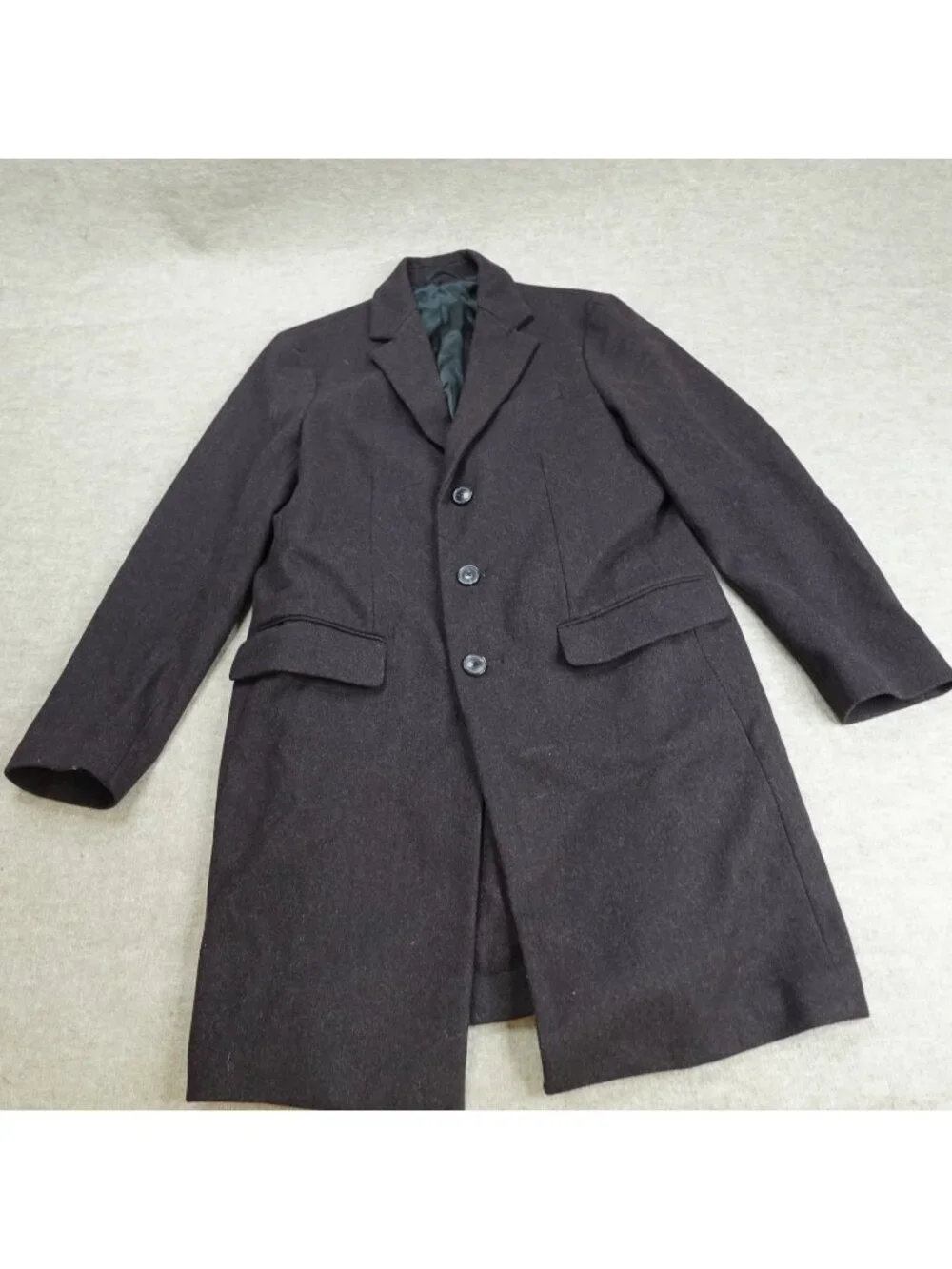 Banana Republic Medium Red Maroon Top Coat Melton Wool Mario Bellucci